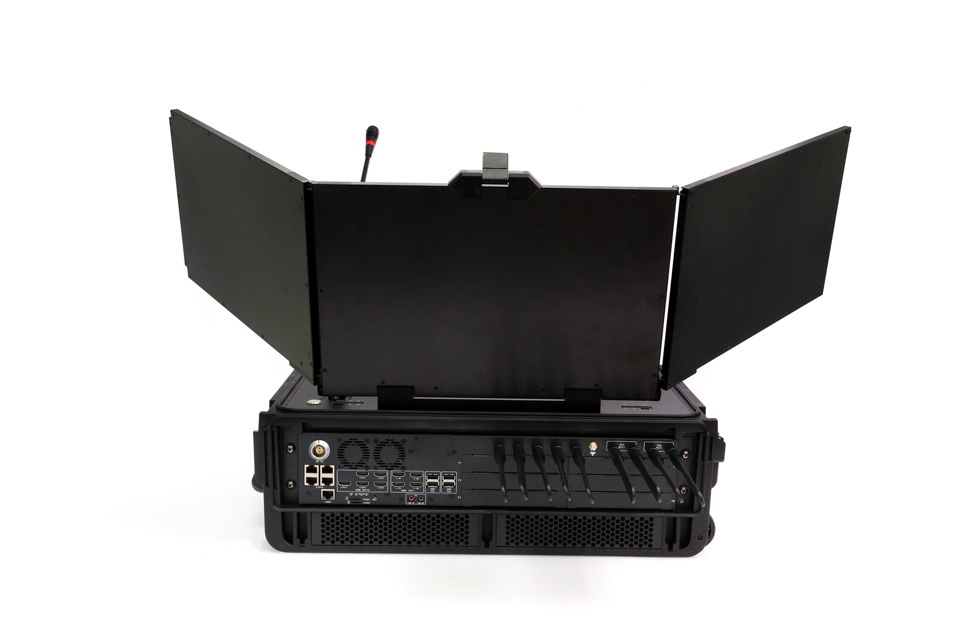 CTN-W150K-3P 三屏便携式指挥调度一体机背面