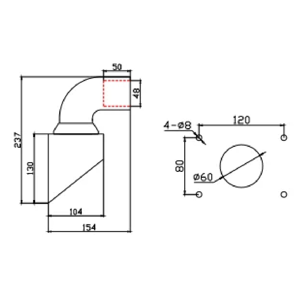 304不锈钢水平墙座
