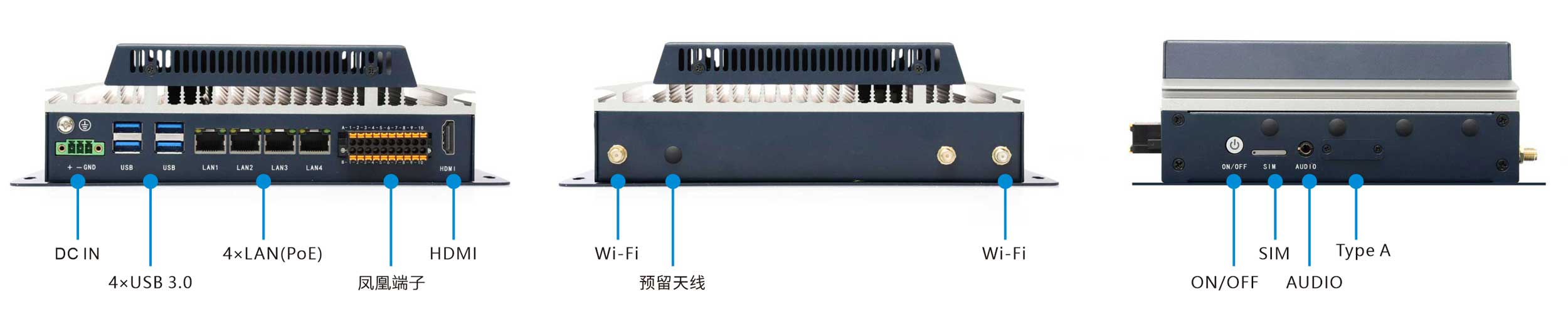 AI工控机产品IO接口图